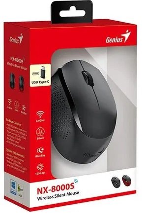 MOUSE TIPO C WIRELESS NX-8000S SILENCIOSO NEGRO GENIUS
 31030035400